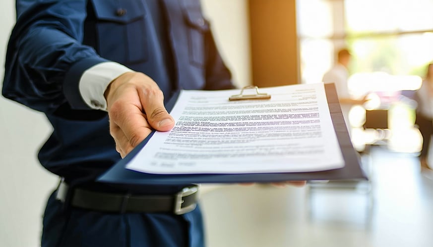 Sichere Übergabe eines Dokuments durch einen Boten